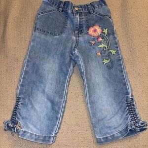 Embroidered Floral Kids Denim Jeans